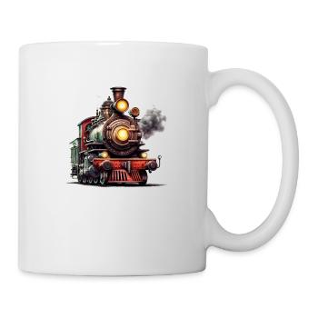 Die majestätische Dampflok - Tasse - Weiß - Rechts