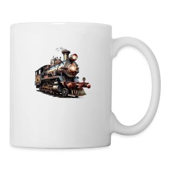 Das Bild einer alten Dampflok - Tasse - Weiß - Rechts