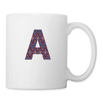 Monogram Letter A- boho colorful design - Mug - white - Right