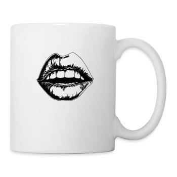 Lips, mouth, kissing lips - Mug - white - Right