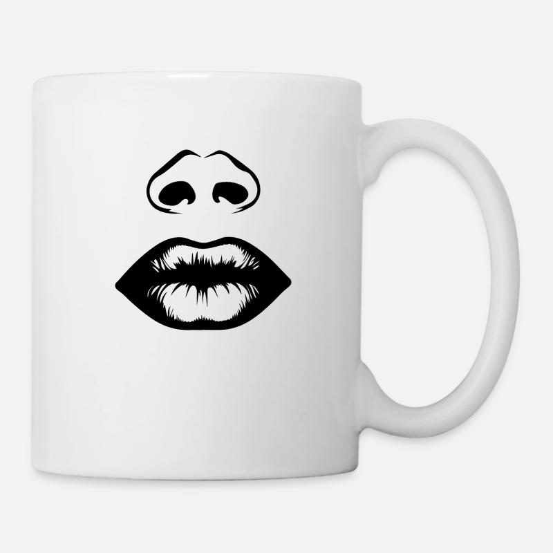 Lippen Mund Kussmund - Tasse - Weiß