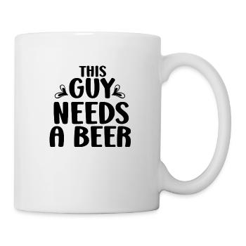 Ce type a besoin d’une bière - Mug blanc - blanc - Droite