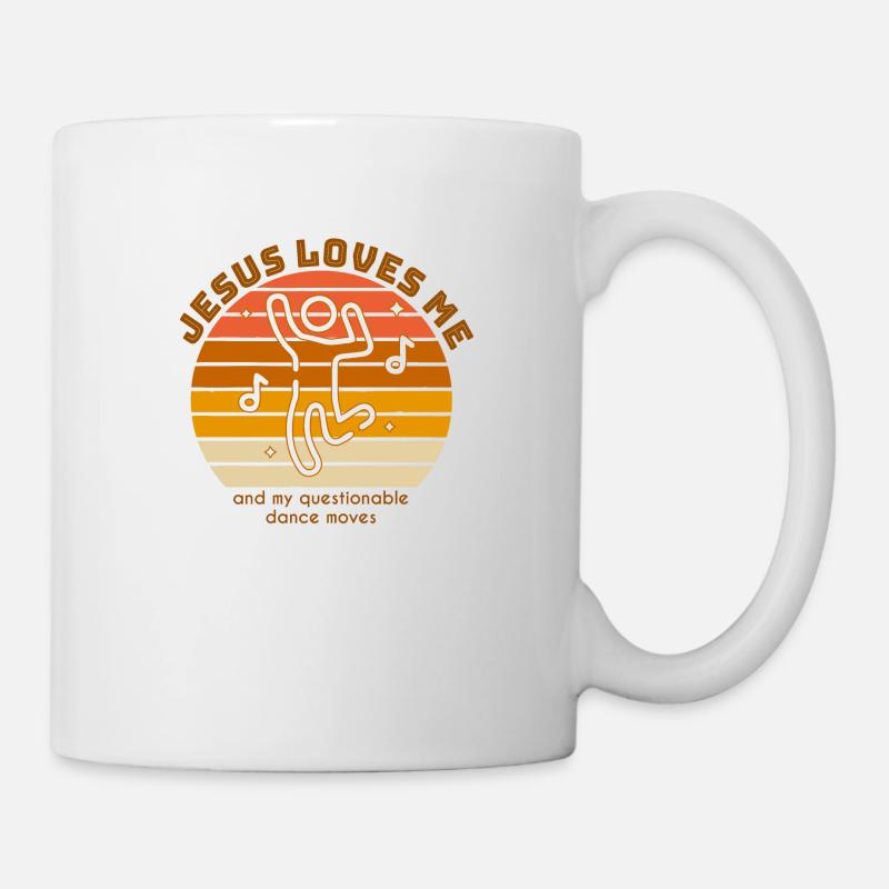 Jesus loves me, and my questionable dance moves - Mug - white