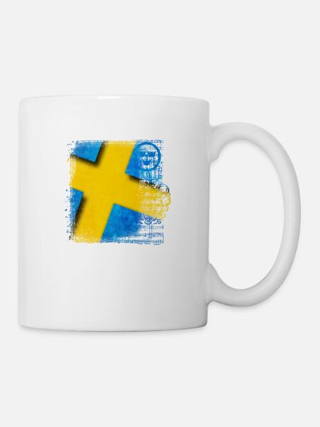 Suède Suède drapeau national norden skandinavia - Mug blanc - blanc
