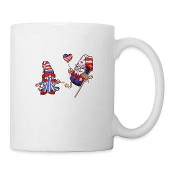 Männlicher und weiblicher Gnom des 4. Juli - Tasse - Weiß - Rechts