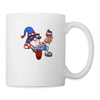 4. Juli Zwerg mit Eis - Tasse - Weiß - Rechts