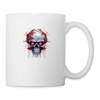 Dämonischer Totenkopf mit roten Augen - Tasse - Weiß - Rechts