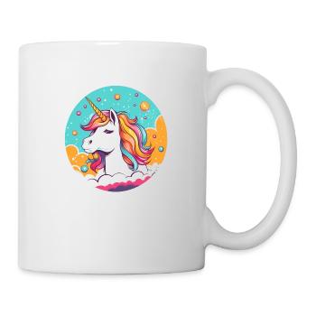 Regenbogen-Einhorn - Tasse - Weiß - Rechts