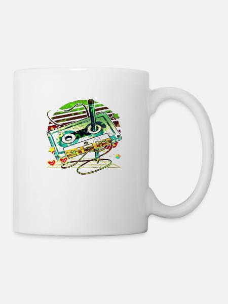 80s rétro vintage drôle 70s nostalgie musique amour - Mug blanc - blanc