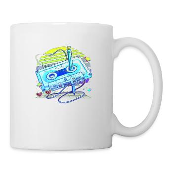 80er Jahre Retro Vintage lustig 70er Jahre Nostalgie Musik Liebe - Tasse - Weiß - Rechts