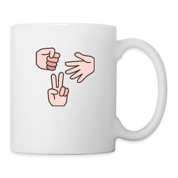 Schere Stein Papier - Tasse - Weiß - Rechts