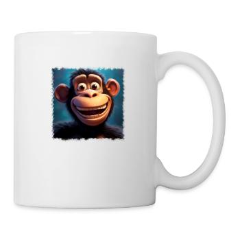 lustiger Affe - Tasse - Weiß - Rechts