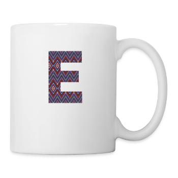 Monogram Letter E- boho colorful design - Mug - white - Right