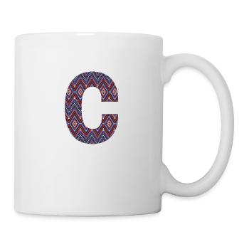 Monogramm Buchstabe C - geometrisches Muster - Tasse - Weiß - Rechts