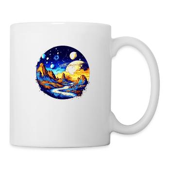 Die Astronomie und das Universum als bunte Galaxie - Tasse - Weiß - Rechts