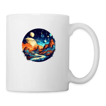 Univers coloré et galaxie dans le système solaire - Mug blanc - blanc - Droite
