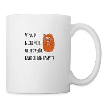 Knuddel den Hamster - Tasse - Weiß - Rechts