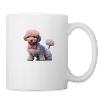 Pudel mit Fliege Hundehalter Pudelwelpe Hundewelpe - Tasse - Weiß - Rechts