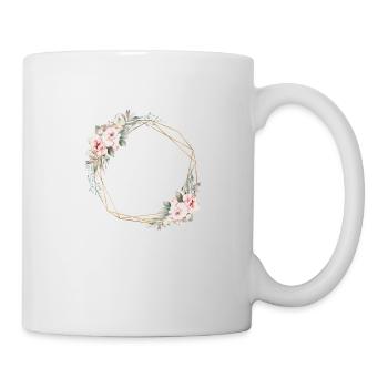 Blumen Pastel personalisierbar - Tasse - Weiß - Rechts
