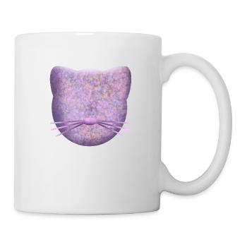 Lila Katzenlogo - Tasse - Weiß - Rechts