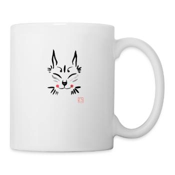 Kitsune Maske - Tasse - Weiß - Rechts