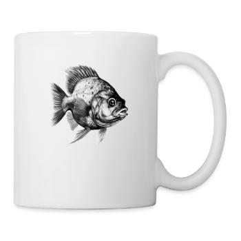 Der Piranha mit Bleistift - Tasse - Weiß - Rechts