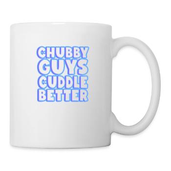Mollige Jungs kuscheln besser - Tasse - Weiß - Rechts