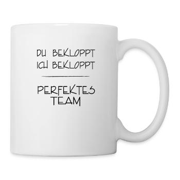 bekloppt perfektes Team 1 - Tasse - Weiß - Rechts