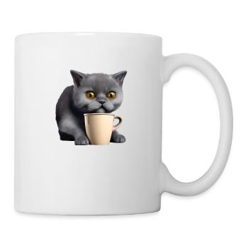 kitten, cat, coffee, domestic cat, cat owner - Mug - white - Right
