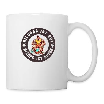 L’éducation est bonne, le biceps est un bon humour fitness - Mug blanc - blanc - Droite