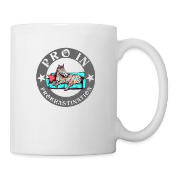 Pro in Prokrastination Einhorn Pferd ist faul - Tasse - Weiß - Rechts