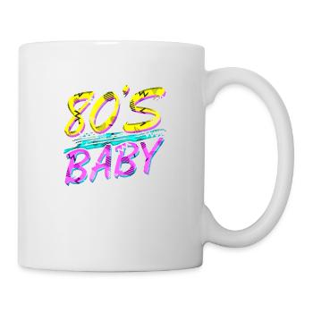 80er Jahre Retro Vintage lustig 70er Jahre Nostalgie Musik Liebe - Tasse - Weiß - Rechts