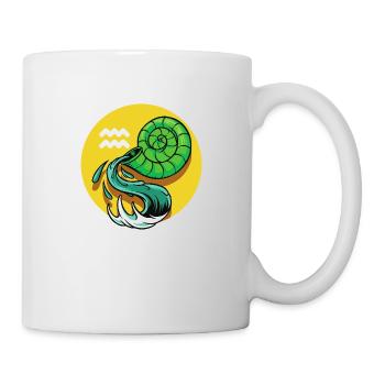 Zodiac - Star Sign - Aquarius - neg - Tasse - Weiß - Rechts
