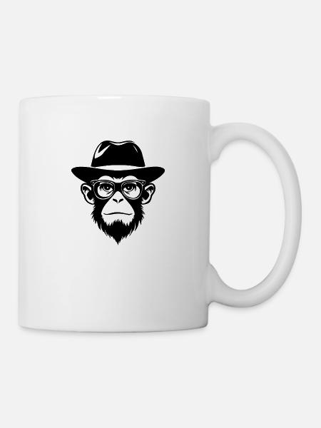 Affe Affen Affengesicht Dschungel - Tasse - Weiß