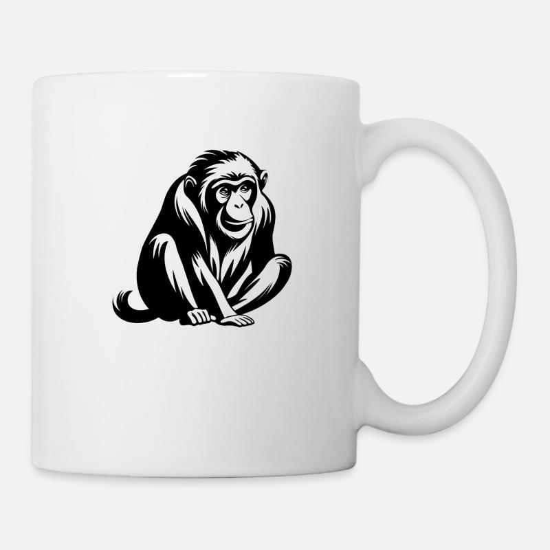 Singe Singe Visage de Singe Jungle - Mug blanc - blanc