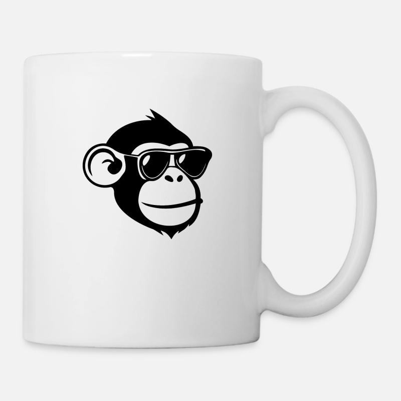Singe Singe Visage de Singe Jungle - Mug blanc - blanc