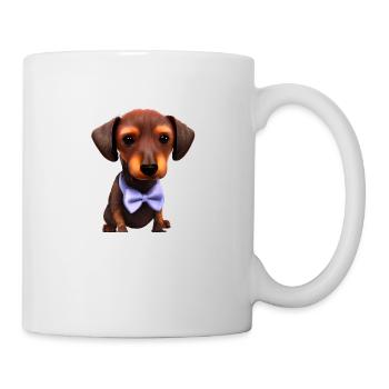 Dachshund Hunde mit Fliege Dackelwelpe Hund - Tasse - Weiß - Rechts