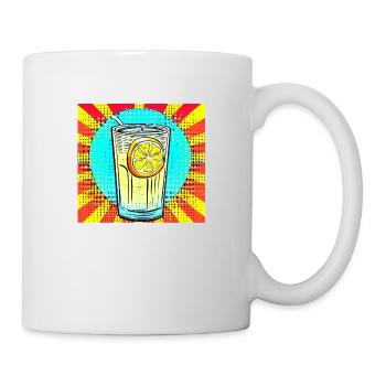 Pop-Art-Limonade: Ein erfrischendes Glas Vibrant - Tasse - Weiß - Rechts