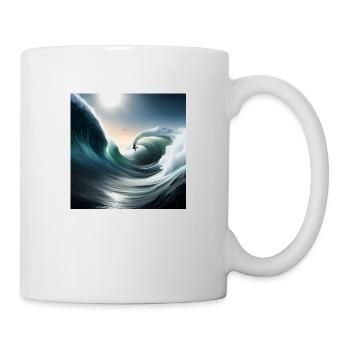 Surfing tubewave - Mug - white - Right