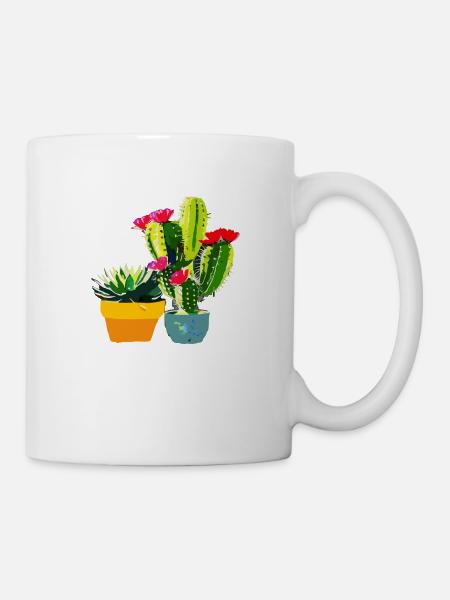 Kakteen - Tasse - Weiß