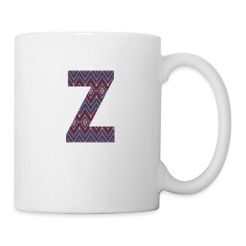 Monogramm Buchstabe Z - geometrisches Muster - Tasse - Weiß - Rechts