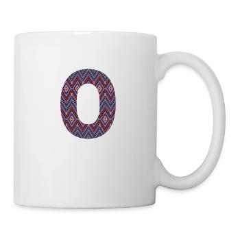 Monogramm Buchstabe O - geometrisches Muster - Tasse - Weiß - Rechts