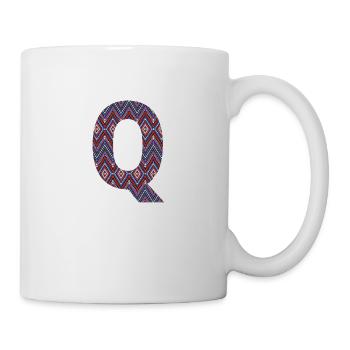 Monogramm Buchstabe Q - geometrisches Muster - Tasse - Weiß - Rechts