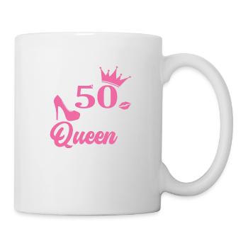 Stepping Into My 50th Birthday Like A Queen - Tasse - Weiß - Rechts