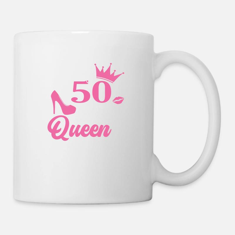 Entrer dans mon 50e anniversaire comme une reine - Mug blanc - blanc