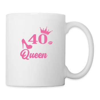 Entrer dans mon 40e anniversaire comme une reine - Mug blanc - blanc - Droite