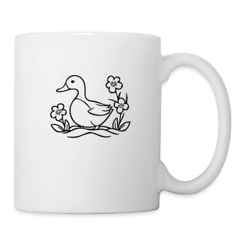Ente Vögel Enten - Tasse - Weiß - Rechts