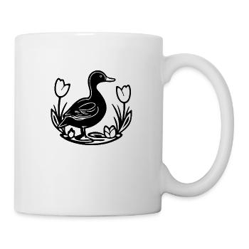 Ente Vögel Enten - Tasse - Weiß - Rechts