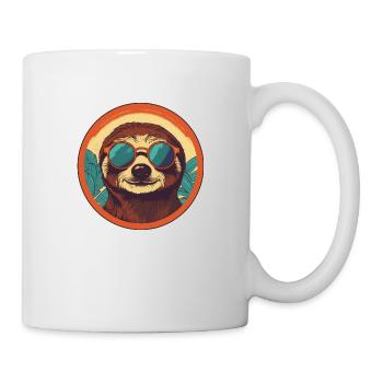 Sloth with sunglasses, Lazybones, Slowpoke - Mug - white - Right