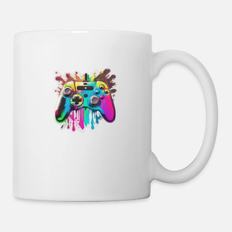 Contrôleur de jeu Rainbow Splash - Mug blanc - blanc
